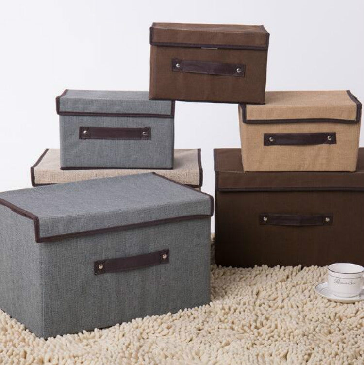 2-in-1 Baumwollstoff-Würfel-Aufbewahrungsbox Stickerei Wäschekorb Schrank Vitrinenhalter Spielzeug-Organizer