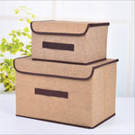 2-in-1 Baumwollstoff-Würfel-Aufbewahrungsbox Stickerei Wäschekorb Schrank Vitrinenhalter Spielzeug-Organizer