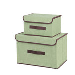 2-in-1 Baumwollstoff-Würfel-Aufbewahrungsbox Stickerei Wäschekorb Schrank Vitrinenhalter Spielzeug-Organizer
