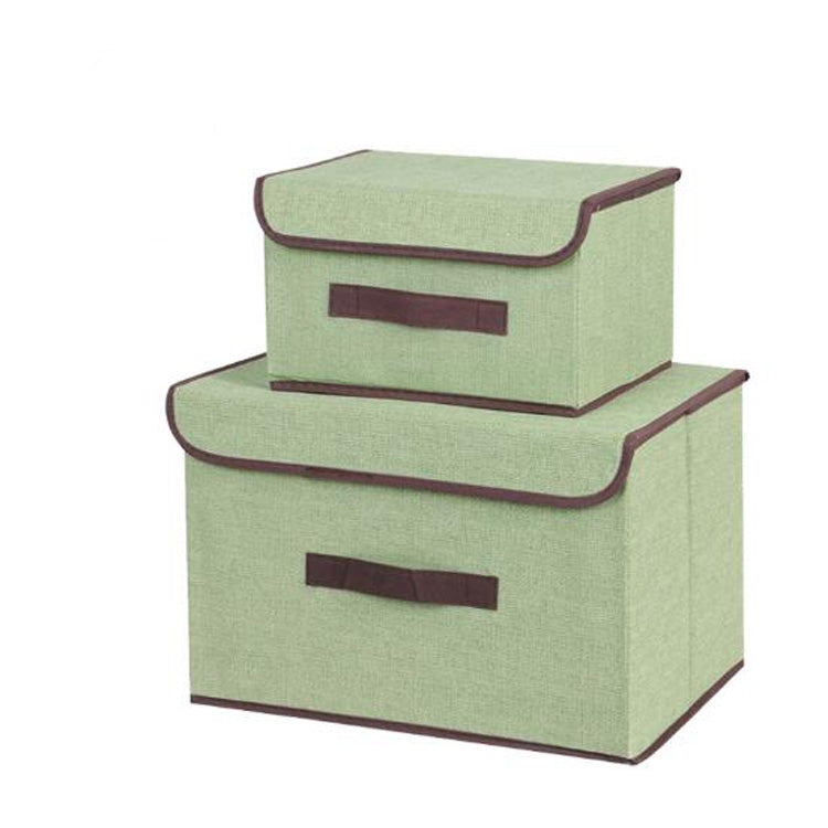 2-in-1 Baumwollstoff-Würfel-Aufbewahrungsbox Stickerei Wäschekorb Schrank Vitrinenhalter Spielzeug-Organizer
