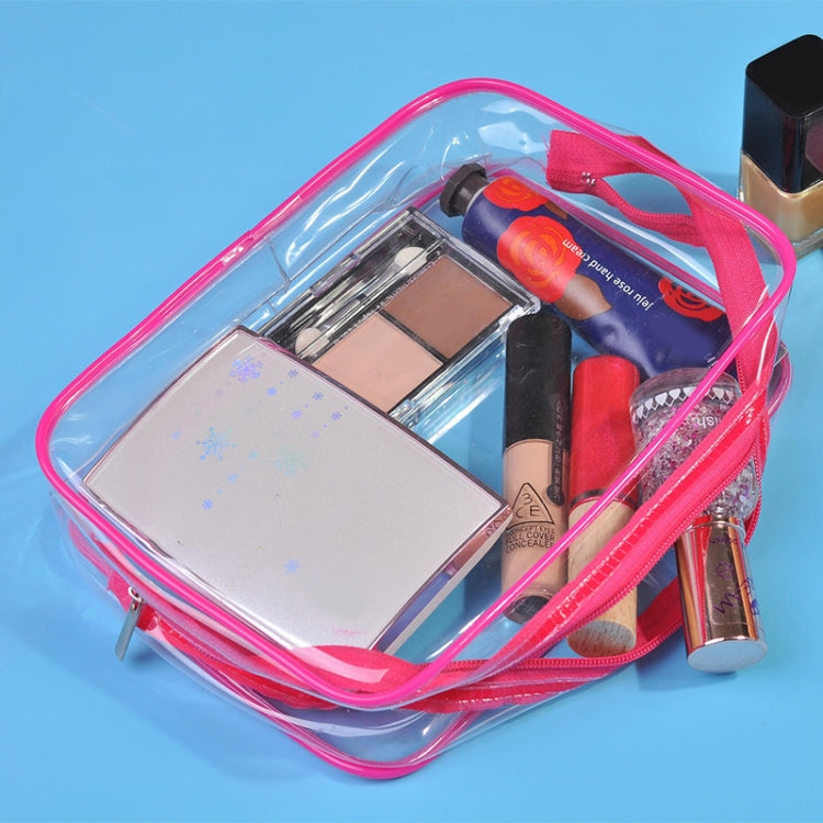 Tragbare, wasserdichte und transparente PVC-Reisetaschen mit Reißverschluss, Kosmetiktasche, 3er-Set in den Größen S, M und L