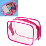Tragbare, wasserdichte und transparente PVC-Reisetaschen mit Reißverschluss, Kosmetiktasche, 3er-Set in den Größen S, M und L
