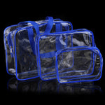 Tragbare, wasserdichte und transparente PVC-Reisetaschen mit Reißverschluss, Kosmetiktasche, 3er-Set in den Größen S, M und L