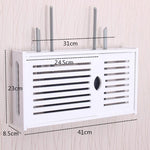 WLAN-Routerbox, PVC, Wandmontage, Regal, Hängebrett, Halterung, Aufbewahrungsbox, 41x23x8,5cm