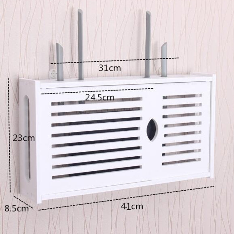 WLAN-Routerbox, PVC, Wandmontage, Regal, Hängebrett, Halterung, Aufbewahrungsbox, 41x23x8,5cm