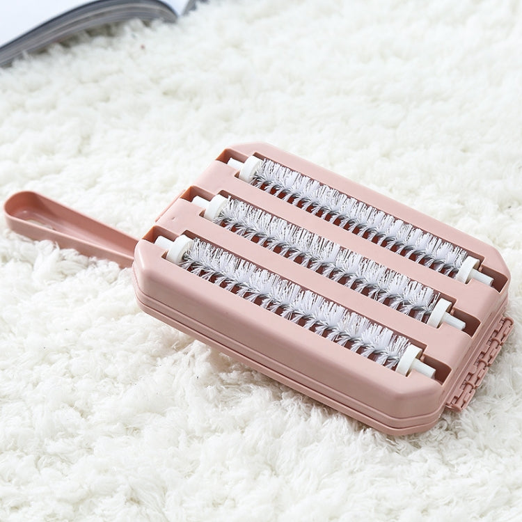 Handteppichkehrer Bürste Sofa Bett Tierhaare Schmutz Krümel Schmutz Fell Reiniger Roller Reinigungswerkzeuge, zufällige Farbauswahl, zweireihige Bürste, dreireihige Bürste