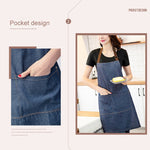 Ärmellose Jeansschürze, Halfter-Latzhose aus blauem Denim, 71x65cm