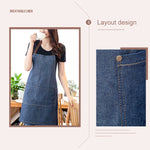 Ärmellose Jeansschürze, Halfter-Latzhose aus blauem Denim, 71x65cm