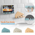 Wandmontierter Handyhalter mit 4 Haken, Aufhänger für Handy und Tablet, Ladeständer