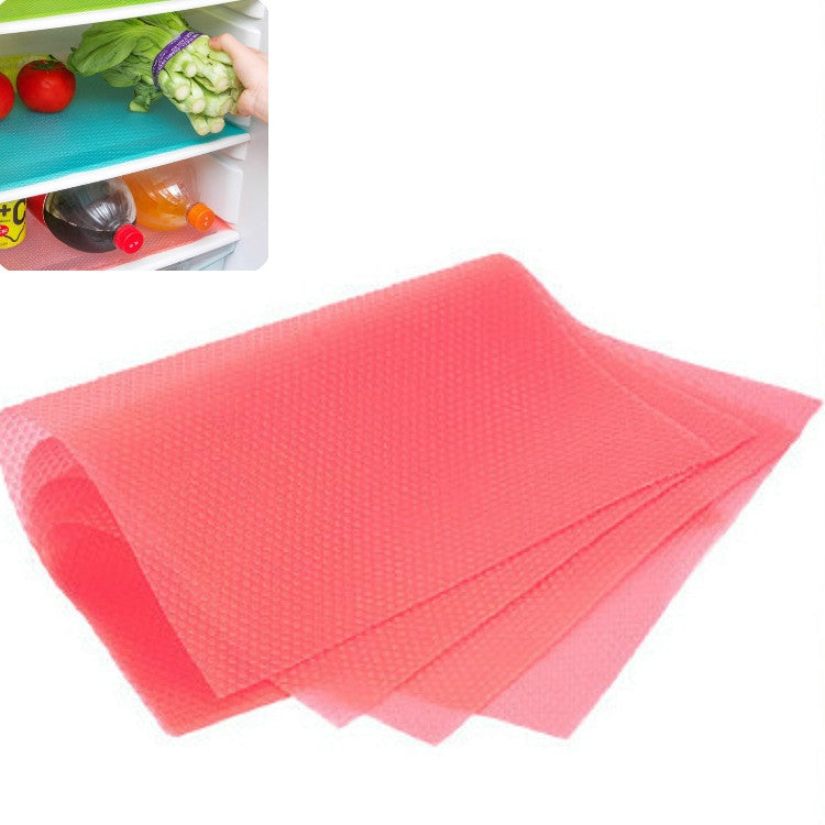 4 Stück / Set Umweltfreundliche wasserdichte waschbare antibakterielle Antifouling-Kühlschrankmatte, Transparentes Weiß, Transparentes Grün, Transparentes Pink, Transparentes Blau, Blau, Grün, Pink