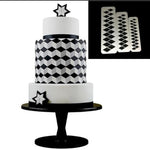 2 STK. Schokoladenkuchen, geometrisches Puzzle, geprägte Streifengrundform, grafisches Keksausstechwerkzeug, vierseitiger Diamant, Puzzle, Sechseck, Quadrat, regelmäßiges Dreieck, schräges Dreieck