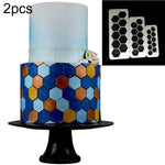 2 STK. Schokoladenkuchen, geometrisches Puzzle, geprägte Streifengrundform, grafisches Keksausstechwerkzeug, vierseitiger Diamant, Puzzle, Sechseck, Quadrat, regelmäßiges Dreieck, schräges Dreieck
