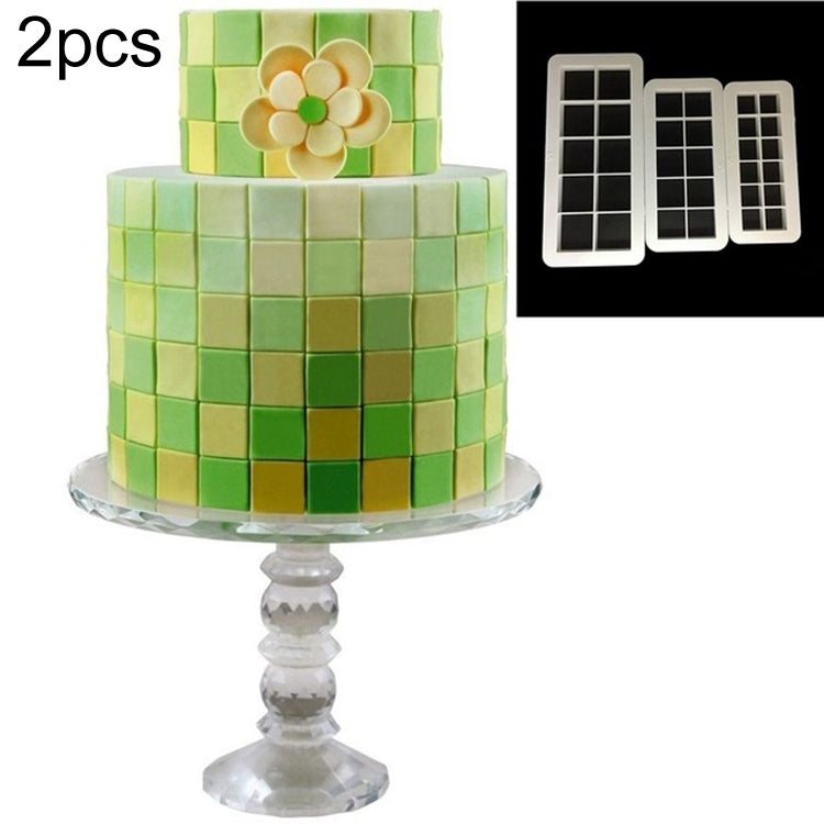 2 STK. Schokoladenkuchen, geometrisches Puzzle, geprägte Streifengrundform, grafisches Keksausstechwerkzeug, vierseitiger Diamant, Puzzle, Sechseck, Quadrat, regelmäßiges Dreieck, schräges Dreieck