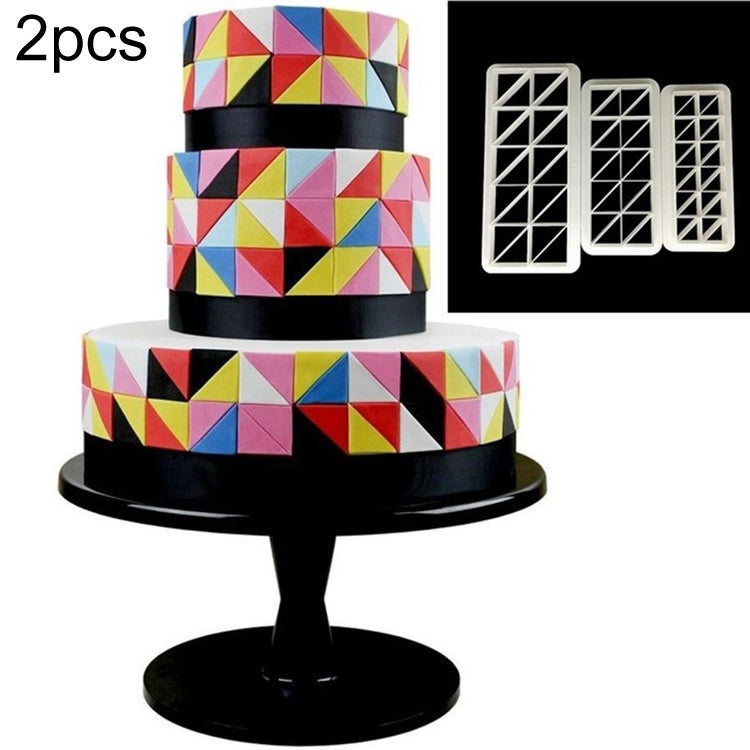 2 STK. Schokoladenkuchen, geometrisches Puzzle, geprägte Streifengrundform, grafisches Keksausstechwerkzeug, vierseitiger Diamant, Puzzle, Sechseck, Quadrat, regelmäßiges Dreieck, schräges Dreieck