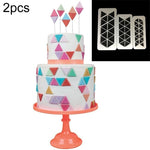 2 STK. Schokoladenkuchen, geometrisches Puzzle, geprägte Streifengrundform, grafisches Keksausstechwerkzeug, vierseitiger Diamant, Puzzle, Sechseck, Quadrat, regelmäßiges Dreieck, schräges Dreieck