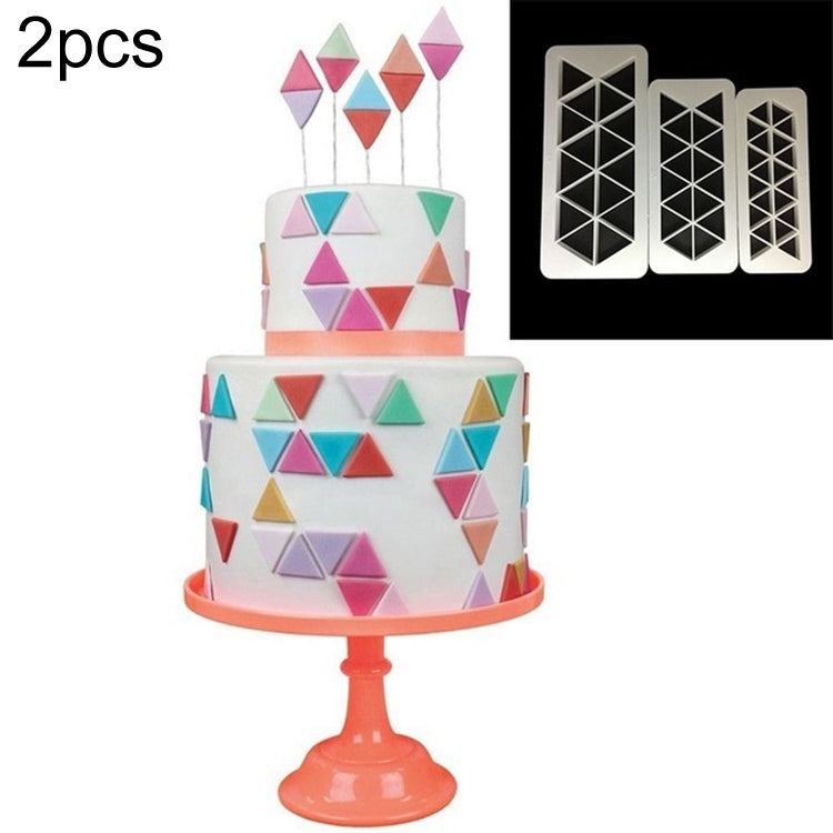 2 STK. Schokoladenkuchen, geometrisches Puzzle, geprägte Streifengrundform, grafisches Keksausstechwerkzeug, vierseitiger Diamant, Puzzle, Sechseck, Quadrat, regelmäßiges Dreieck, schräges Dreieck