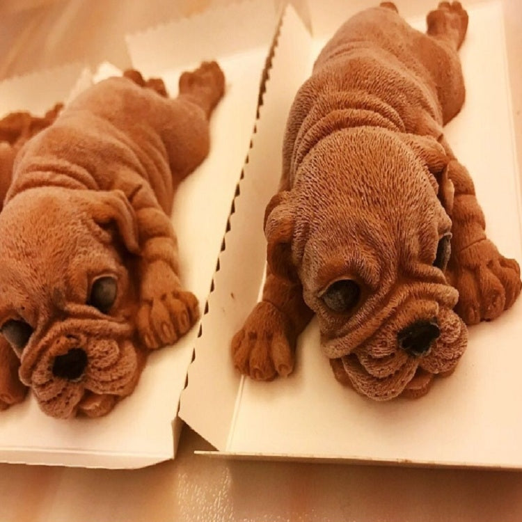 2 Stück 4 Zoll Shapi Hund Mousse Kuchen Silikonform 3D Stereo Eiscreme Form Schmutziger Hund Schokoladenform, Shapi Hundeform