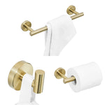 3-in-1 Handtuchstange aus mattem 304 Edelstahl, Papierhandtuchhalter Haken Bad Accessoires Bad-Duschset, Silber, Gold, Schwarz