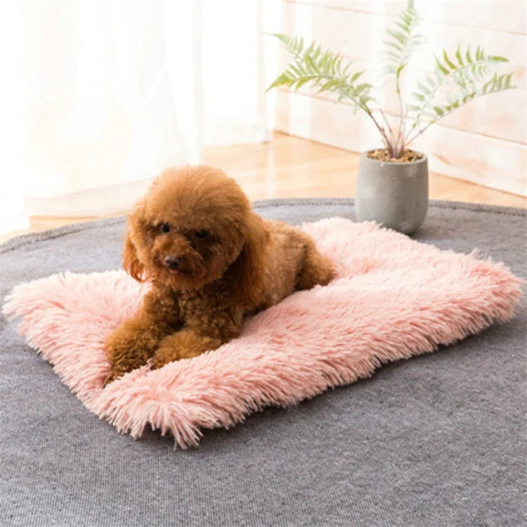 秋冬用暖かいユニバーサルスクエアペット猫・犬用プラッシュパッド, S, XL, L