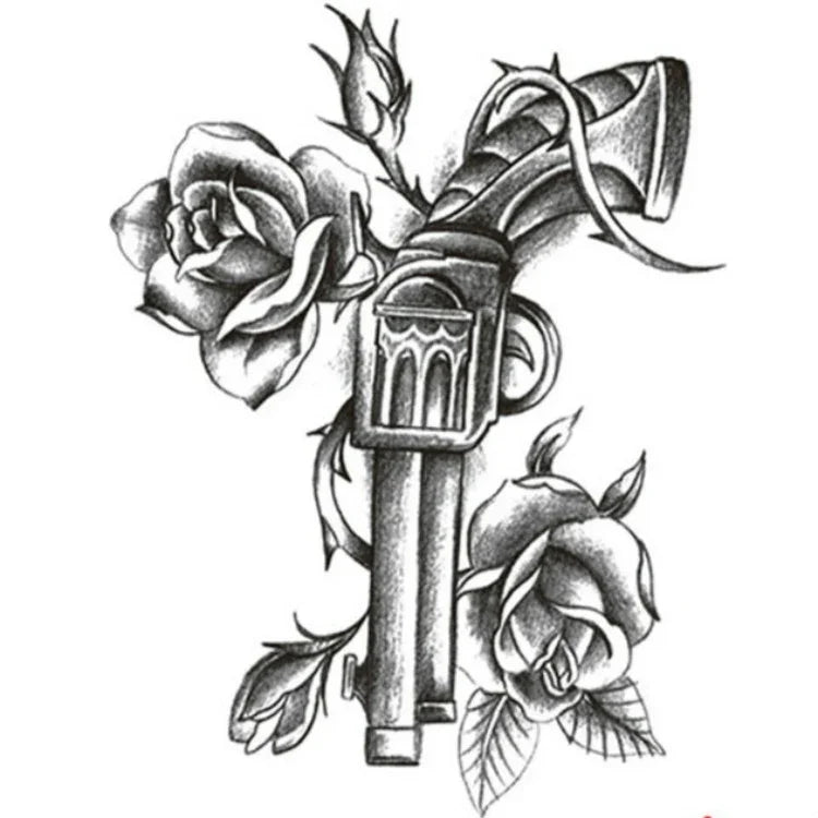 2 Stück modische Einweg-Armtattoo-Aufkleber