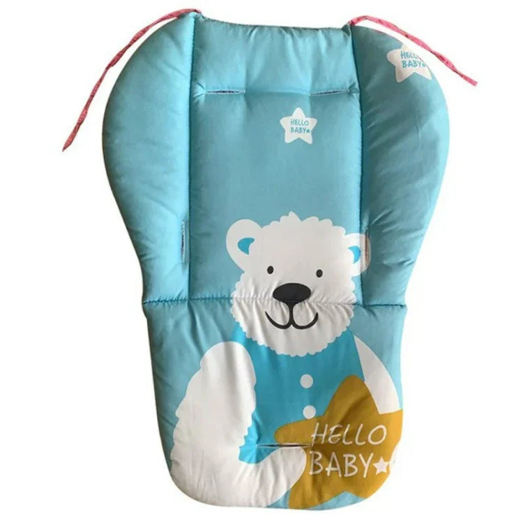 Baby Stroller Cotton Cushion Universal Shock-proof Thick Warm Infant Dining Chair Baby Cushion in Autumn and Winter, Blue Animal, Blue Bear, Pink Bear, Gray Sheep