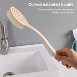 Badebürste mit langem Griff, weiche Haar-Badebürste mit Massage-Rückenbürste