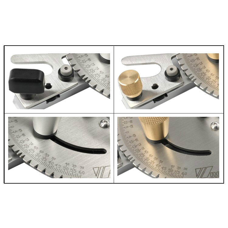Holzbearbeitungs-Schiebelineal Schiebetisch-Säge Messwerkzeug, Einzelner Zapfen, Aluminiumgriff, Kupfergriff, Aluminiumgriff + Zapfen, Aluminiumgriff + Zapfen + Anschlag, Kupfergriff + Zapfen + Anschlag, Aluminiumgriff + 450mm + Anschlag