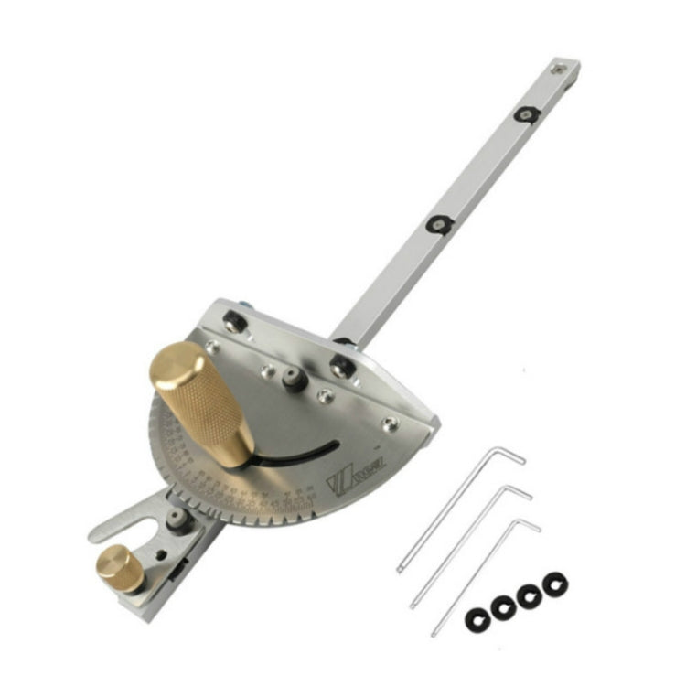 Holzbearbeitungs-Schiebelineal Schiebetisch-Säge Messwerkzeug, Einzelner Zapfen, Aluminiumgriff, Kupfergriff, Aluminiumgriff + Zapfen, Aluminiumgriff + Zapfen + Anschlag, Kupfergriff + Zapfen + Anschlag, Aluminiumgriff + 450mm + Anschlag