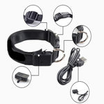 Wiederaufladbares LED-Leuchthalsband mit Karomuster für kleine und mittelgroße Hunde, Größen L und XL