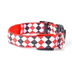 Wiederaufladbares LED-Leuchthalsband mit Karomuster für kleine und mittelgroße Hunde, Größen L und XL