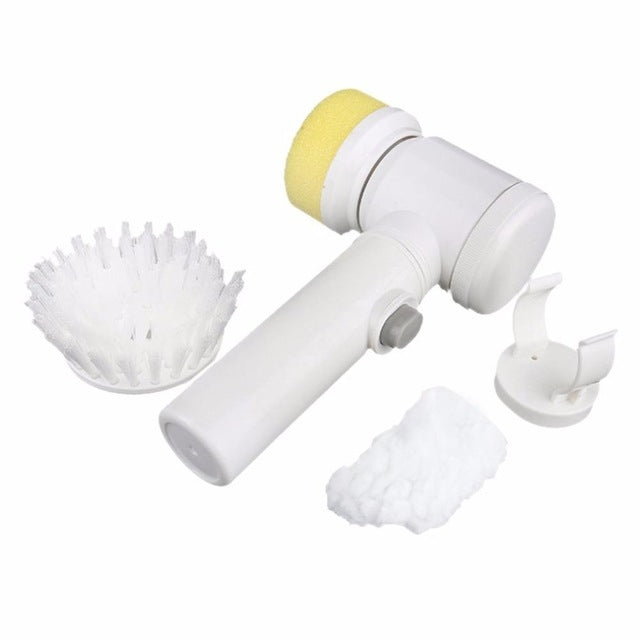 5 in 1 Multifunktionale elektrische Haushalts-Zauberbürste ABS Nylon Küchen-Badewannenreinigungs-Fensterbürste, 5 in 1 Bürste