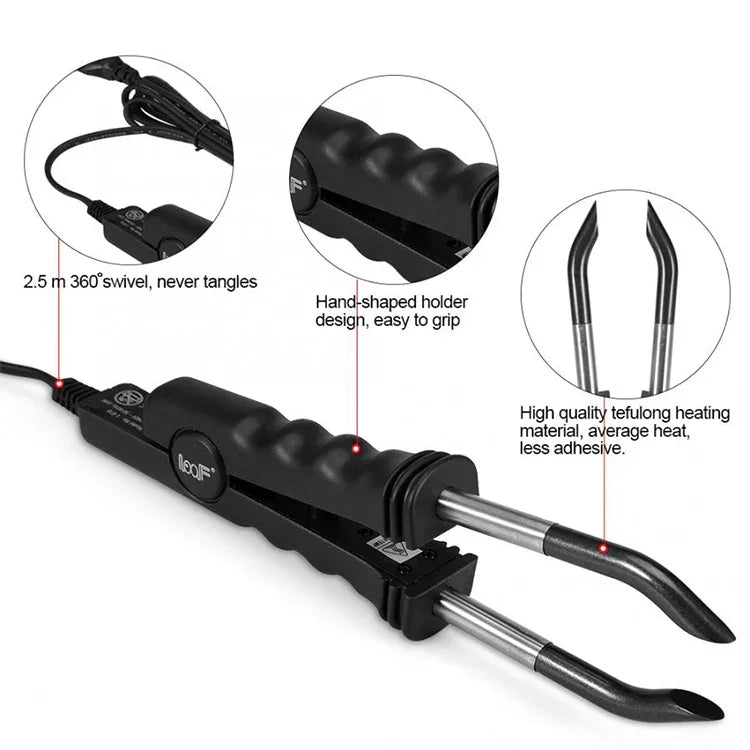 LOOF 100-240V Nano-Haarverlängerung, nahtlose Haarverlängerung, thermostatgesteuerte Haarverlängerung mit EU-Stecker