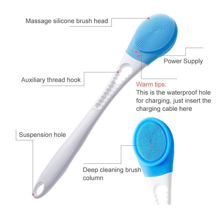 Elektrische verstellbare Badewanne SPA Massagebürste Vollautomatische Badewannenbürste Rückenbürste Langstiel-Badebürste, 45,8 cm x 8,5 cm x 4 cm