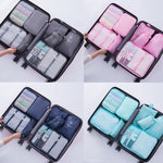 Reiseaufbewahrungstaschen-Set, faltbare Aufbewahrungstasche, 7-in-1, 8-in-1-Beutel mit Kordelzug, 8-in-1-Kosmetiktasche, 8-in-1-Kulturbeutel, 9-in-1-Kosmetiktasche, 9-in-1-Kulturbeutel