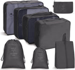 Reiseaufbewahrungstaschen-Set, faltbare Aufbewahrungstasche, 7-in-1, 8-in-1-Beutel mit Kordelzug, 8-in-1-Kosmetiktasche, 8-in-1-Kulturbeutel, 9-in-1-Kosmetiktasche, 9-in-1-Kulturbeutel