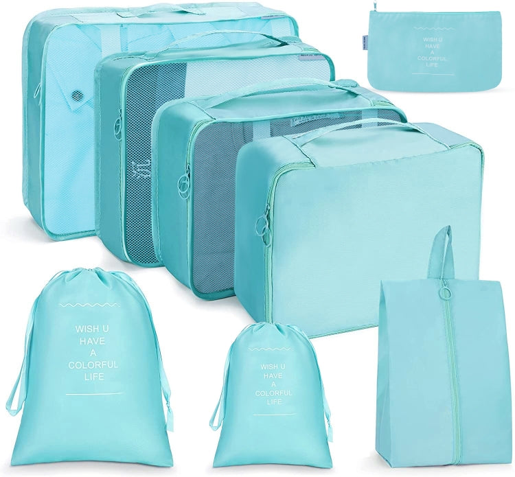 Reiseaufbewahrungstaschen-Set, faltbare Aufbewahrungstasche, 7-in-1, 8-in-1-Beutel mit Kordelzug, 8-in-1-Kosmetiktasche, 8-in-1-Kulturbeutel, 9-in-1-Kosmetiktasche, 9-in-1-Kulturbeutel
