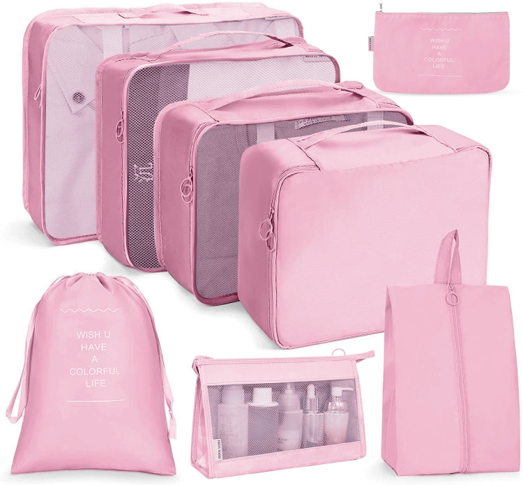 Reiseaufbewahrungstaschen-Set, faltbare Aufbewahrungstasche, 7-in-1, 8-in-1-Beutel mit Kordelzug, 8-in-1-Kosmetiktasche, 8-in-1-Kulturbeutel, 9-in-1-Kosmetiktasche, 9-in-1-Kulturbeutel