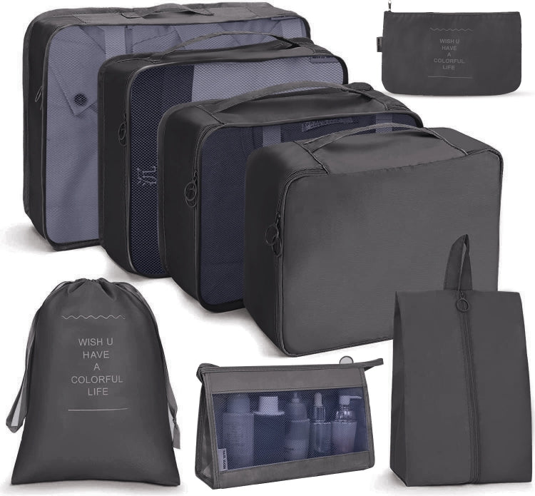 Reiseaufbewahrungstaschen-Set, faltbare Aufbewahrungstasche, 7-in-1, 8-in-1-Beutel mit Kordelzug, 8-in-1-Kosmetiktasche, 8-in-1-Kulturbeutel, 9-in-1-Kosmetiktasche, 9-in-1-Kulturbeutel