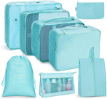 Reiseaufbewahrungstaschen-Set, faltbare Aufbewahrungstasche, 7-in-1, 8-in-1-Beutel mit Kordelzug, 8-in-1-Kosmetiktasche, 8-in-1-Kulturbeutel, 9-in-1-Kosmetiktasche, 9-in-1-Kulturbeutel