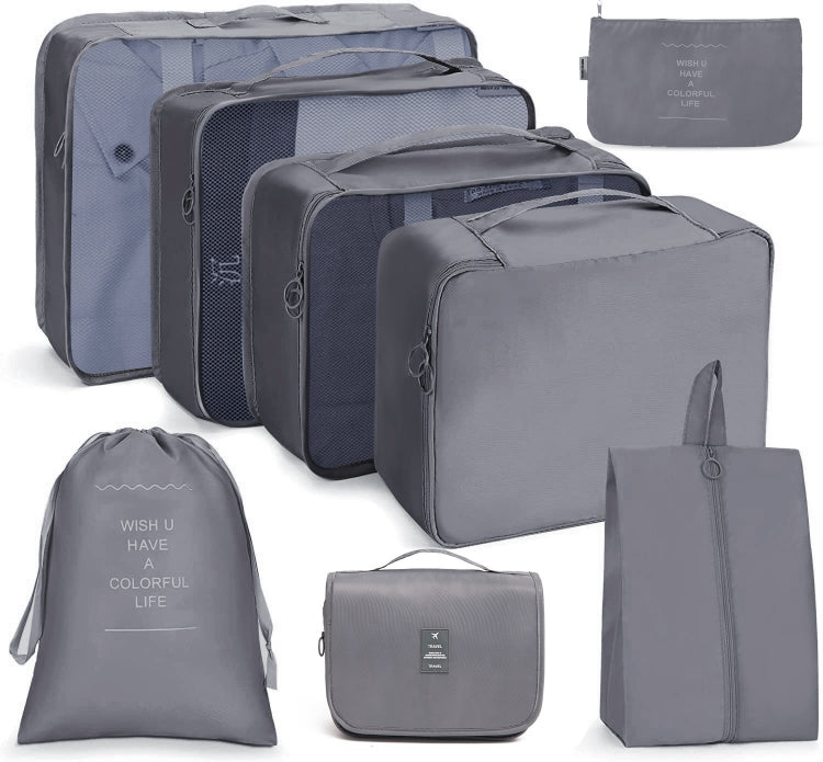 Reiseaufbewahrungstaschen-Set, faltbare Aufbewahrungstasche, 7-in-1, 8-in-1-Beutel mit Kordelzug, 8-in-1-Kosmetiktasche, 8-in-1-Kulturbeutel, 9-in-1-Kosmetiktasche, 9-in-1-Kulturbeutel