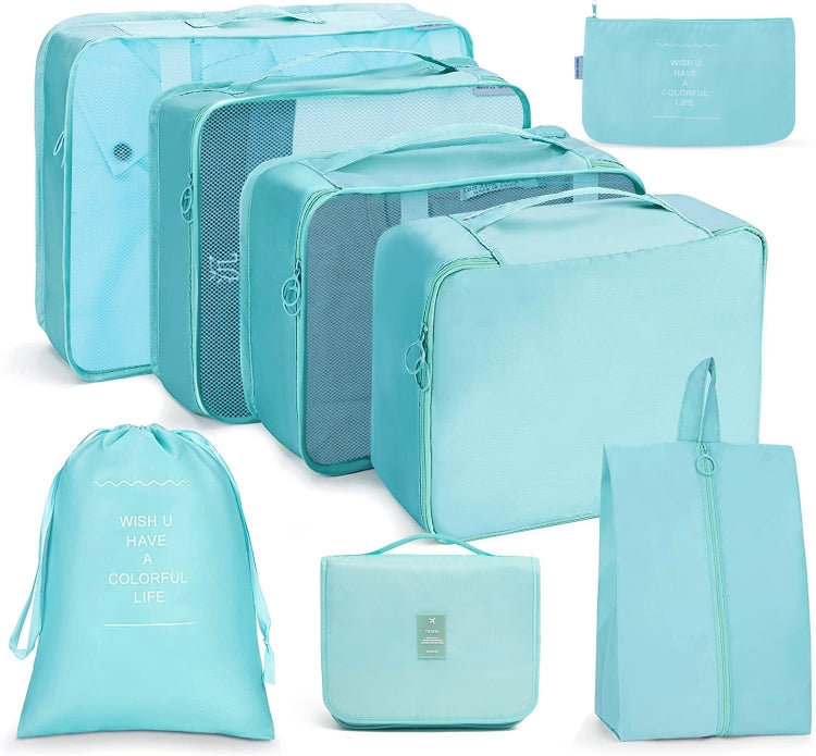 Reiseaufbewahrungstaschen-Set, faltbare Aufbewahrungstasche, 7-in-1, 8-in-1-Beutel mit Kordelzug, 8-in-1-Kosmetiktasche, 8-in-1-Kulturbeutel, 9-in-1-Kosmetiktasche, 9-in-1-Kulturbeutel
