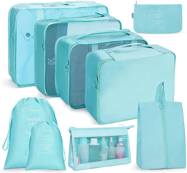 Reiseaufbewahrungstaschen-Set, faltbare Aufbewahrungstasche, 7-in-1, 8-in-1-Beutel mit Kordelzug, 8-in-1-Kosmetiktasche, 8-in-1-Kulturbeutel, 9-in-1-Kosmetiktasche, 9-in-1-Kulturbeutel