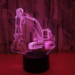 3W Bagger 3D-Licht Buntes Touch-Kontrolllicht Kreative kleine Tischlampe, Touch-Schalter mit schwarzem Sockel, Touch-Schalter + Fernbedienung mit schwarzem Sockel, Touch-Schalter mit Crack-Sockel, Touch-Schalter + Fernbedienung mit Crack-Sockel