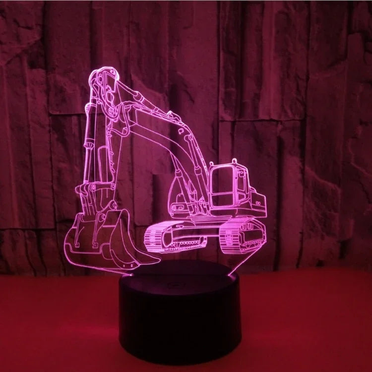 3W Bagger 3D-Licht Buntes Touch-Kontrolllicht Kreative kleine Tischlampe, Touch-Schalter mit schwarzem Sockel, Touch-Schalter + Fernbedienung mit schwarzem Sockel, Touch-Schalter mit Crack-Sockel, Touch-Schalter + Fernbedienung mit Crack-Sockel
