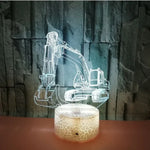 3W Bagger 3D-Licht Buntes Touch-Kontrolllicht Kreative kleine Tischlampe, Touch-Schalter mit schwarzem Sockel, Touch-Schalter + Fernbedienung mit schwarzem Sockel, Touch-Schalter mit Crack-Sockel, Touch-Schalter + Fernbedienung mit Crack-Sockel