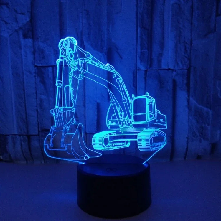 3W Bagger 3D-Licht Buntes Touch-Kontrolllicht Kreative kleine Tischlampe, Touch-Schalter mit schwarzem Sockel, Touch-Schalter + Fernbedienung mit schwarzem Sockel, Touch-Schalter mit Crack-Sockel, Touch-Schalter + Fernbedienung mit Crack-Sockel