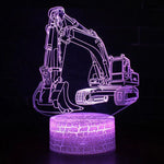 3W Bagger 3D-Licht Buntes Touch-Kontrolllicht Kreative kleine Tischlampe, Touch-Schalter mit schwarzem Sockel, Touch-Schalter + Fernbedienung mit schwarzem Sockel, Touch-Schalter mit Crack-Sockel, Touch-Schalter + Fernbedienung mit Crack-Sockel