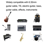 2 Winkelstecker 6,35mm Gitarrenkabel sauerstofffreier Kupferkern TS großes zweikerniges Kabel, 0,15m, 0,3m, 0,5m, 1m, 1,5m, 2m, 3m, 5m, 8m, 10m