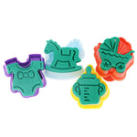 4-in-1 3D Baby-Serie Keksausstecher Fondant-Ausstechwerkzeuge, Zufällige Farblieferung, 4-in-1 3D Baby-Serie