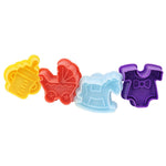 4-in-1 3D Baby-Serie Keksausstecher Fondant-Ausstechwerkzeuge, Zufällige Farblieferung, 4-in-1 3D Baby-Serie
